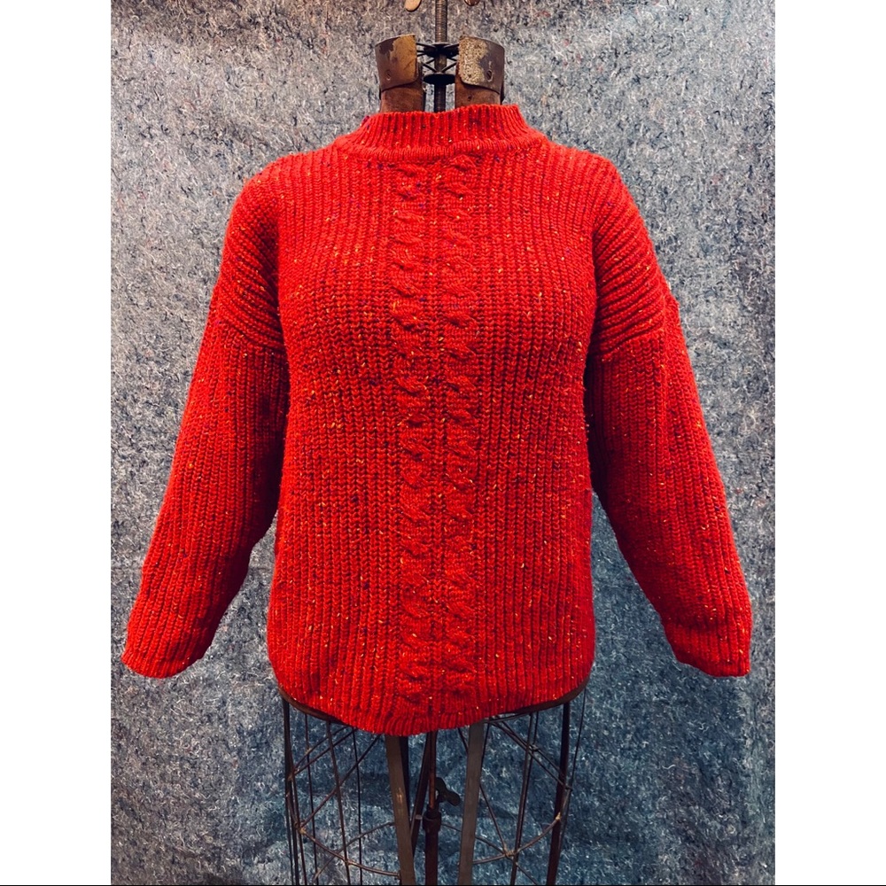 Marsh Landing Red Sweater with Colorful Flecks